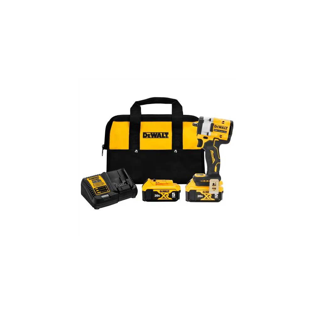20V 3/8" Impact Wrench 5.0Ah W/ 2 Batteries And Bag - DEWDCF923P2